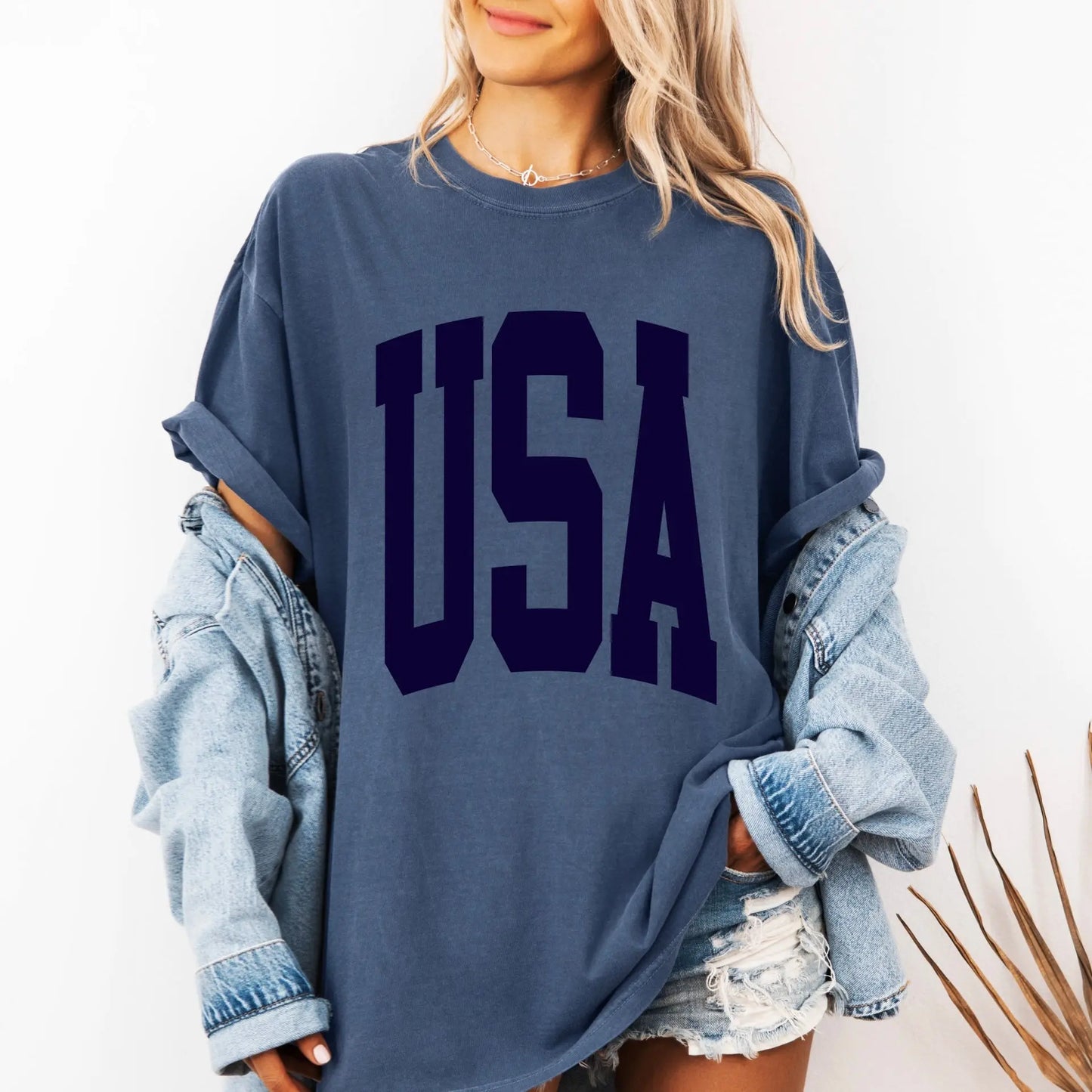 USA • Navy Rocker Tee River Babe Threads