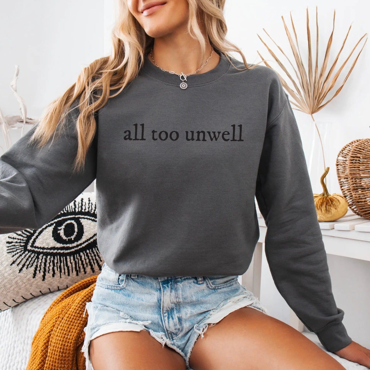All Too Unwell • Charcoal Pullover River Babe Threads