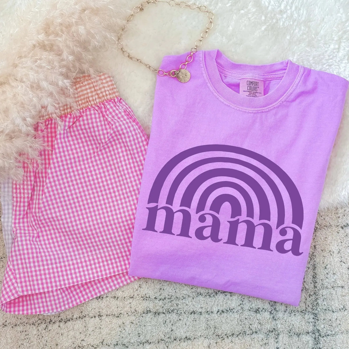 Mama Rainbow • Comfort Colors Tee River Babe Threads