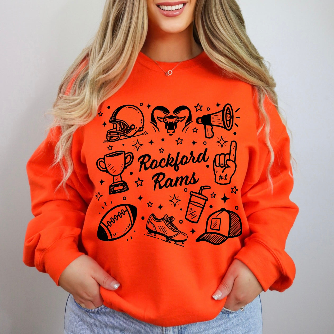 Rams Doodle • Orange Sweatshirt