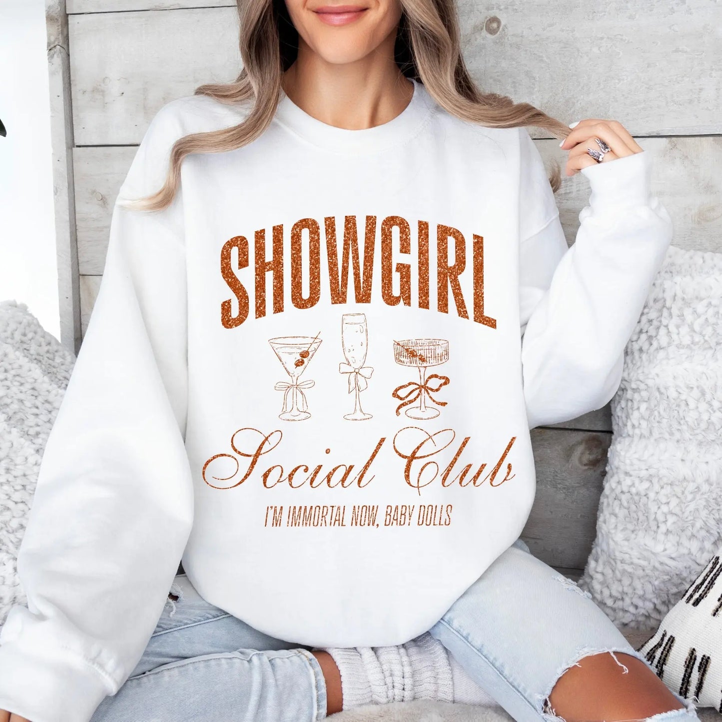 Showgirl Social Club • White Pullover River Babe Threads