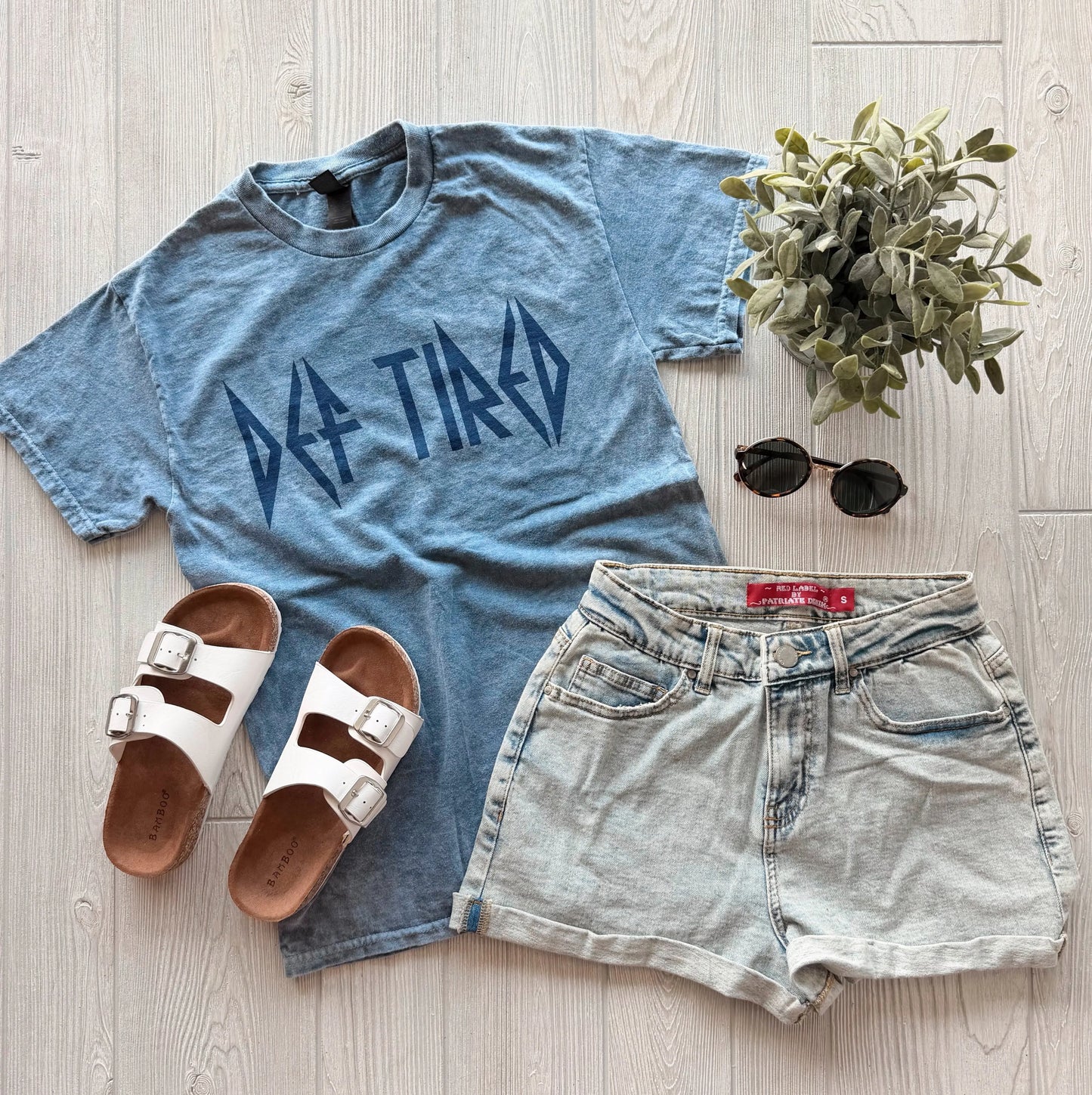 DEF TIRED • Mineral Wash Tee River Babe Threads