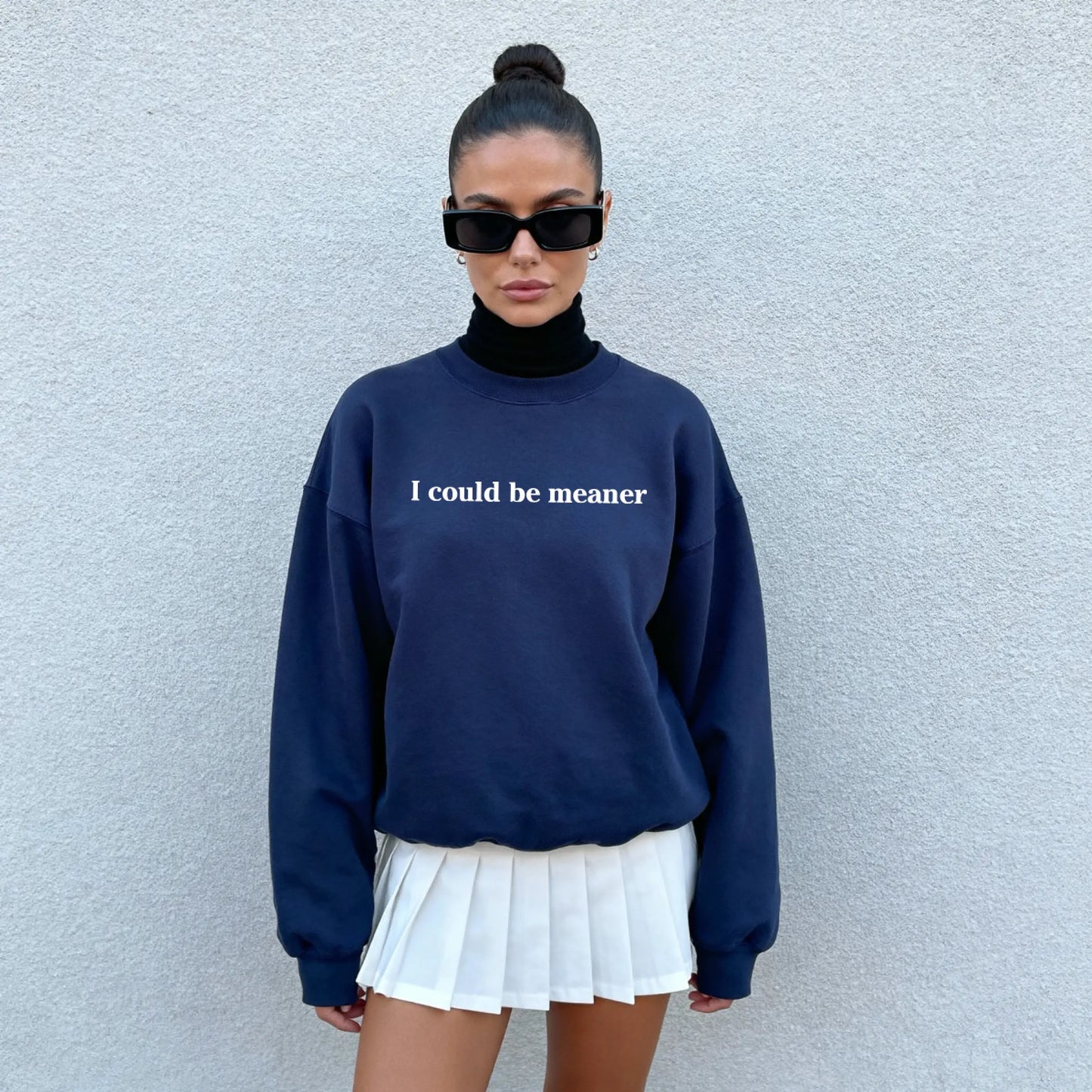 Could Be Meaner • Navy Pullover River Babe Threads