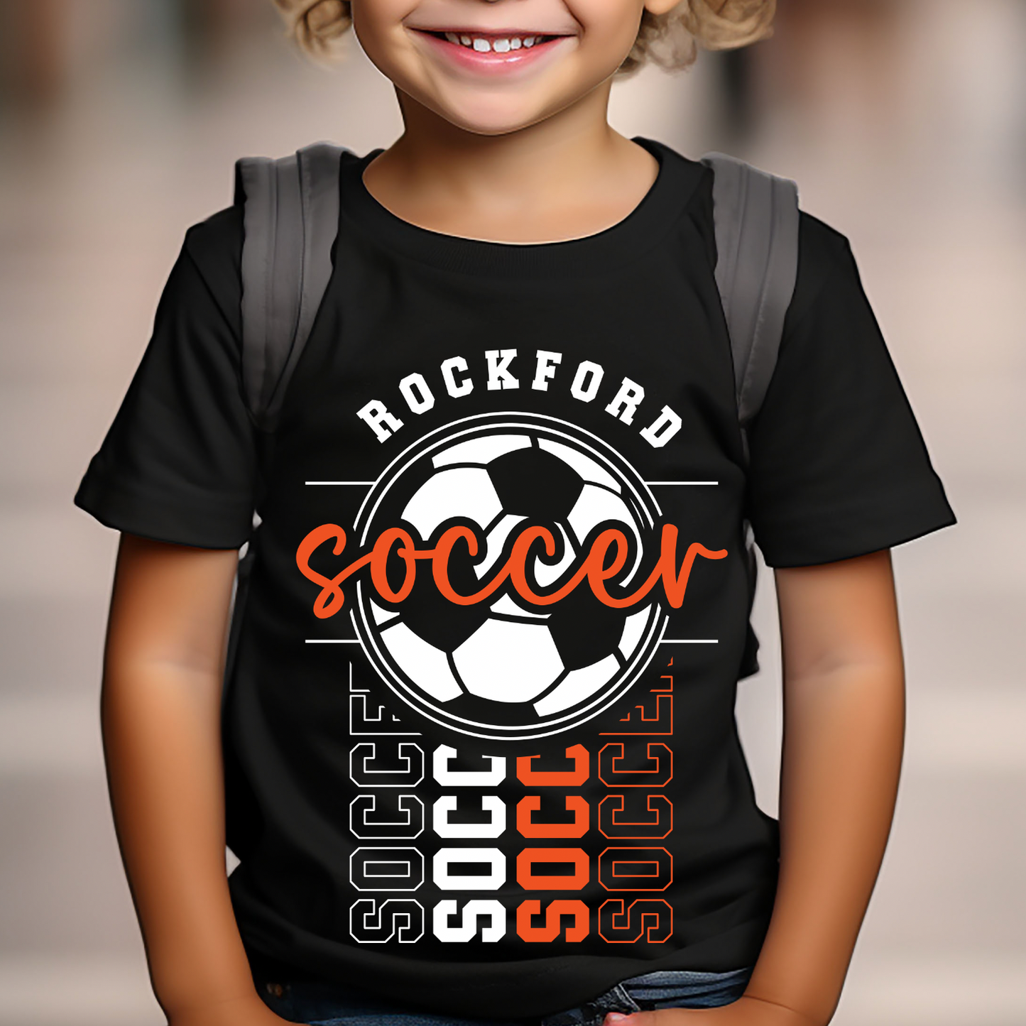 Soccer Vertical Print • Black Tee