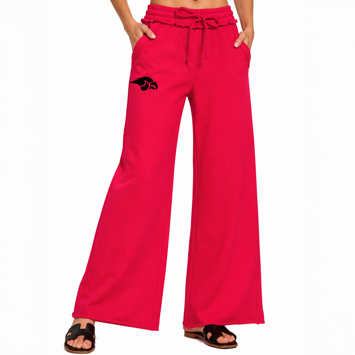 Trendy Wide Leg Pant • Red