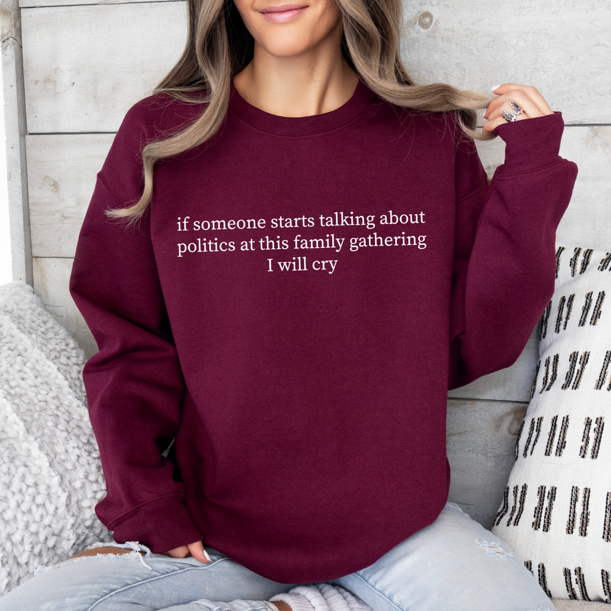 I will cry • Maroon Pullover