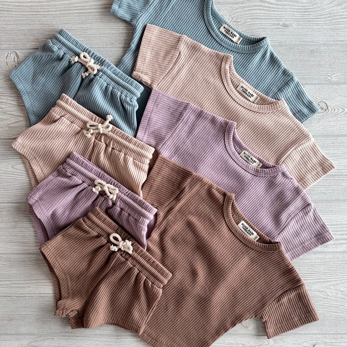 Oatmeal • Waffle Shorty Set