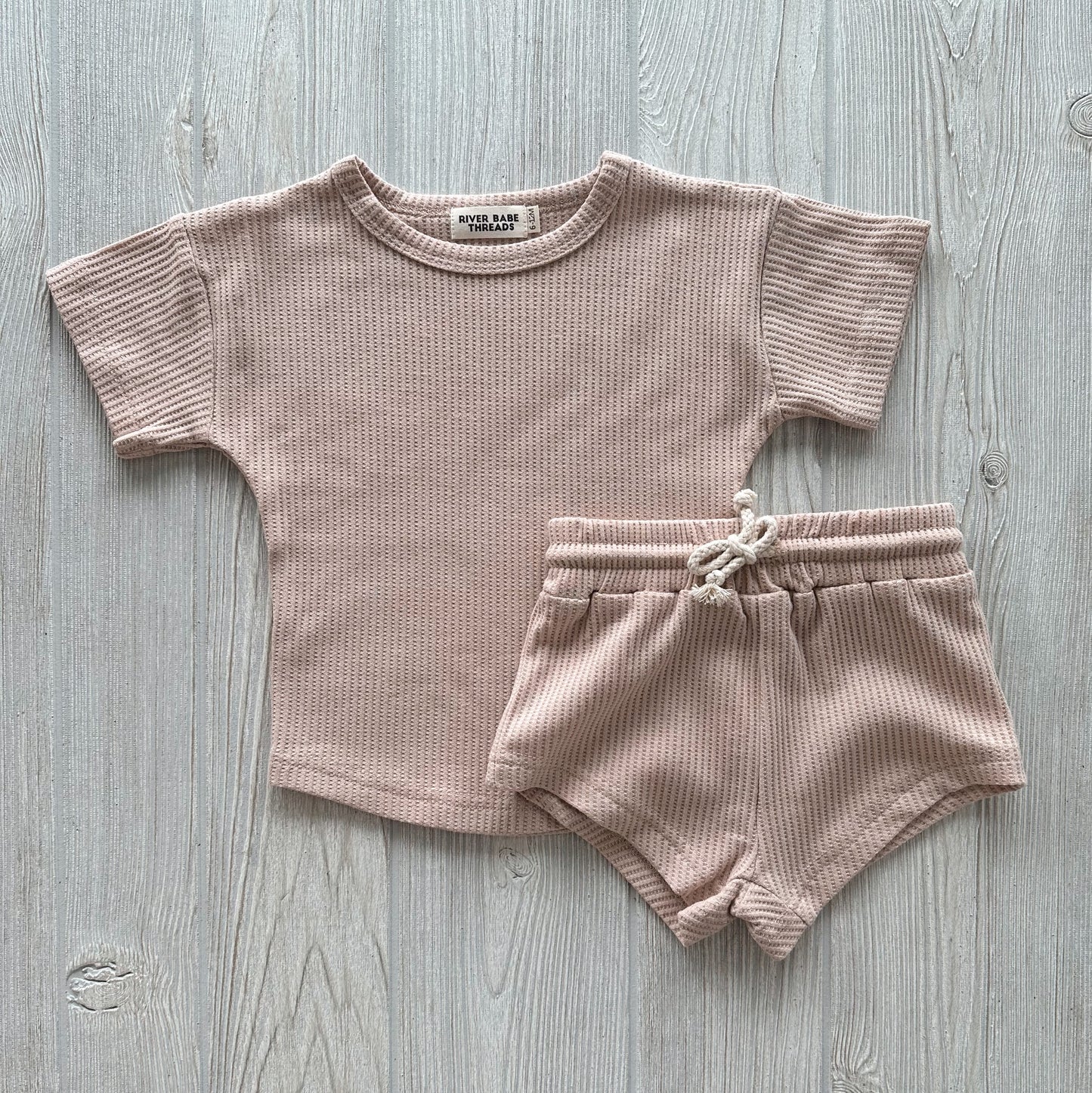 Oatmeal • Waffle Shorty Set