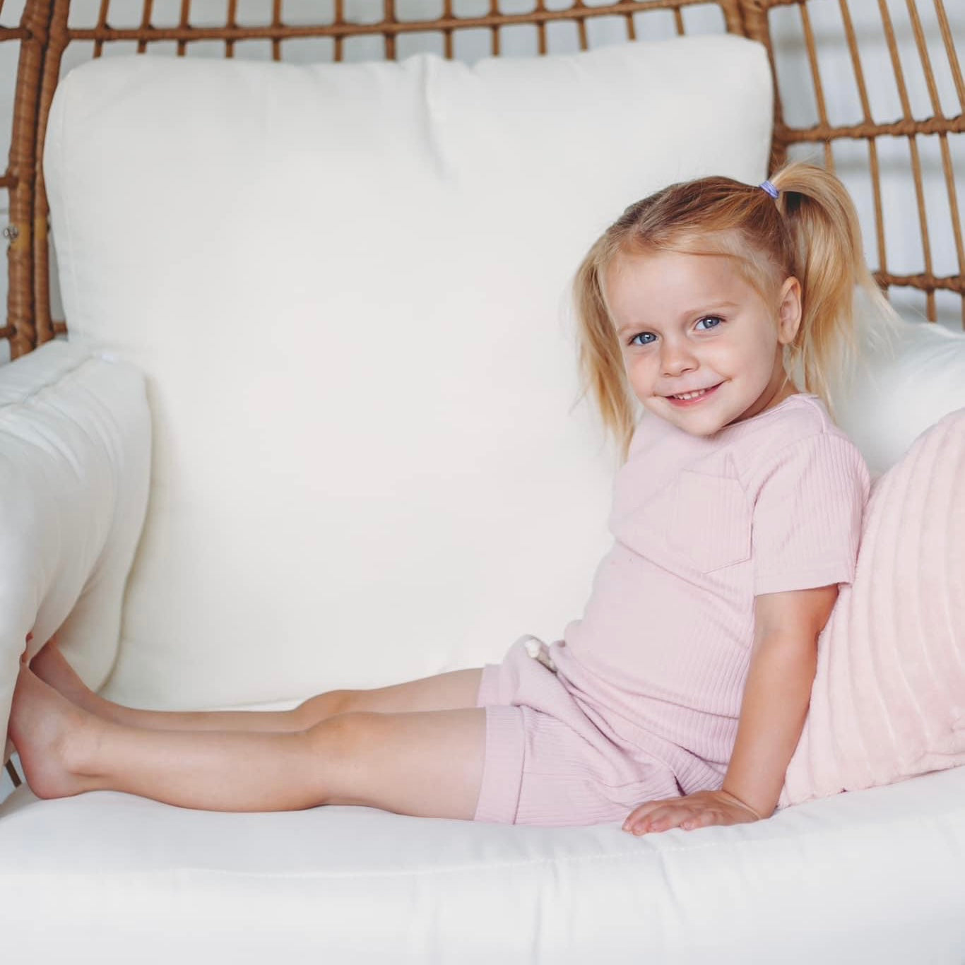 Pale Pink • Ribbed Shorty Set