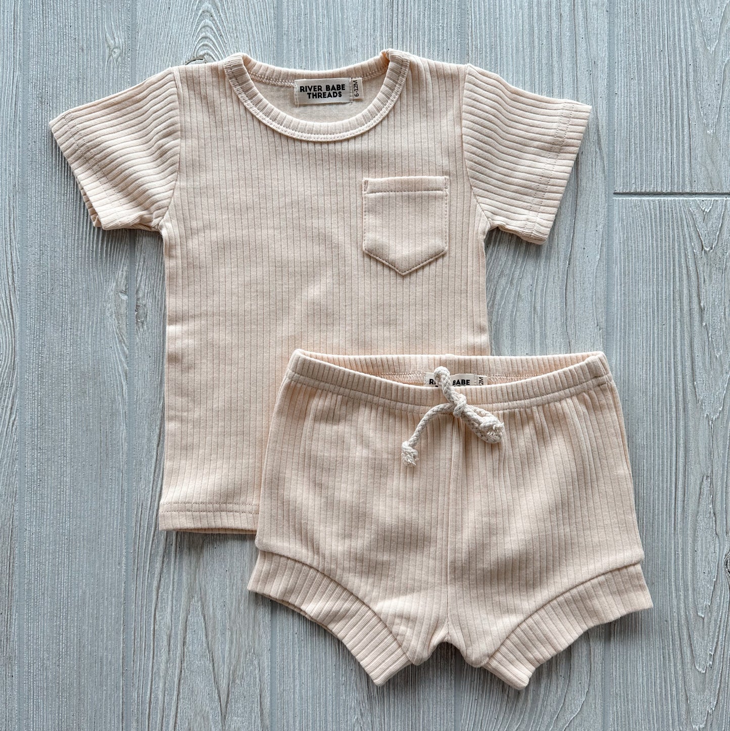 Bone • Ribbed Shorty Set