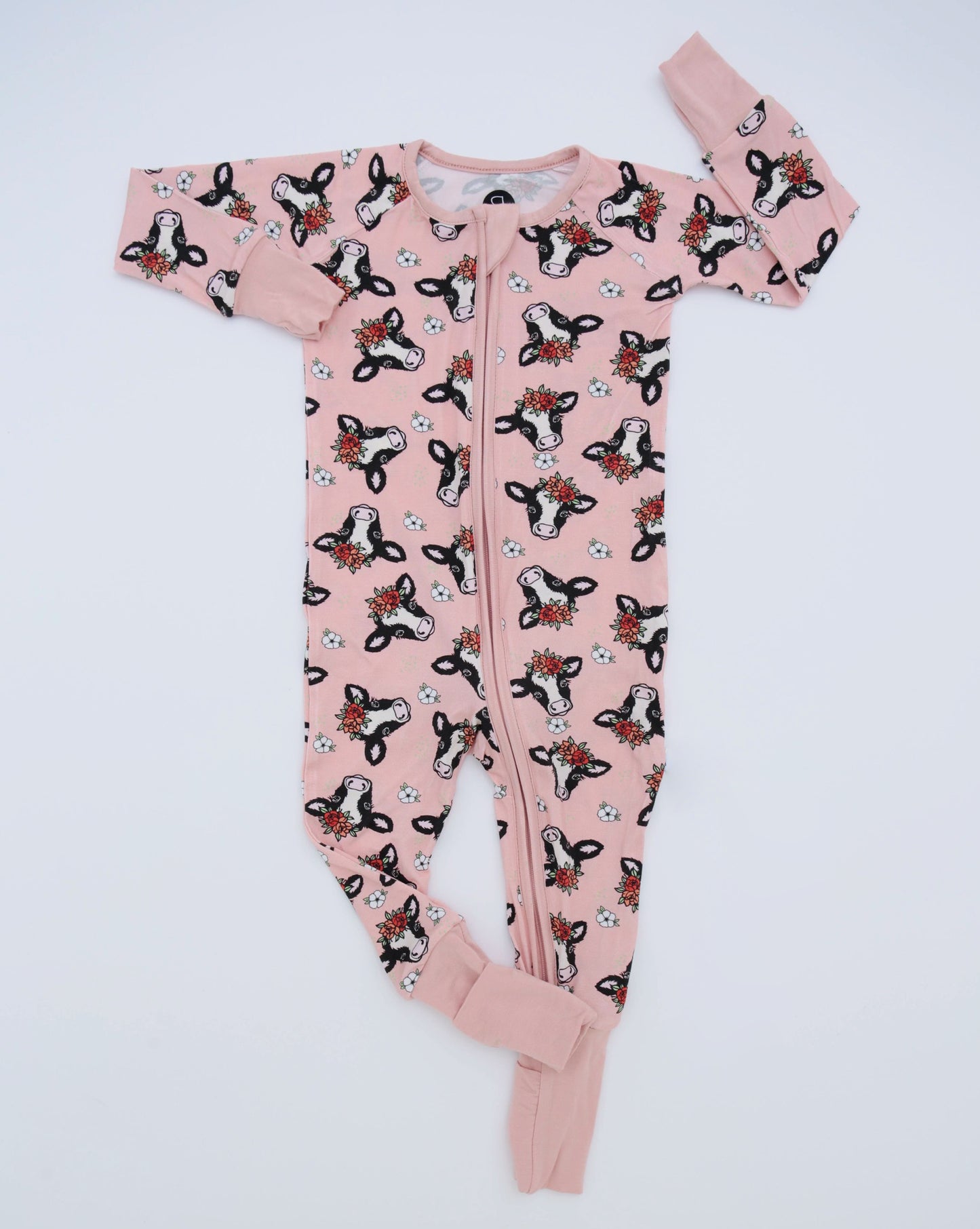 Floral Cow • Bamboo Zippy