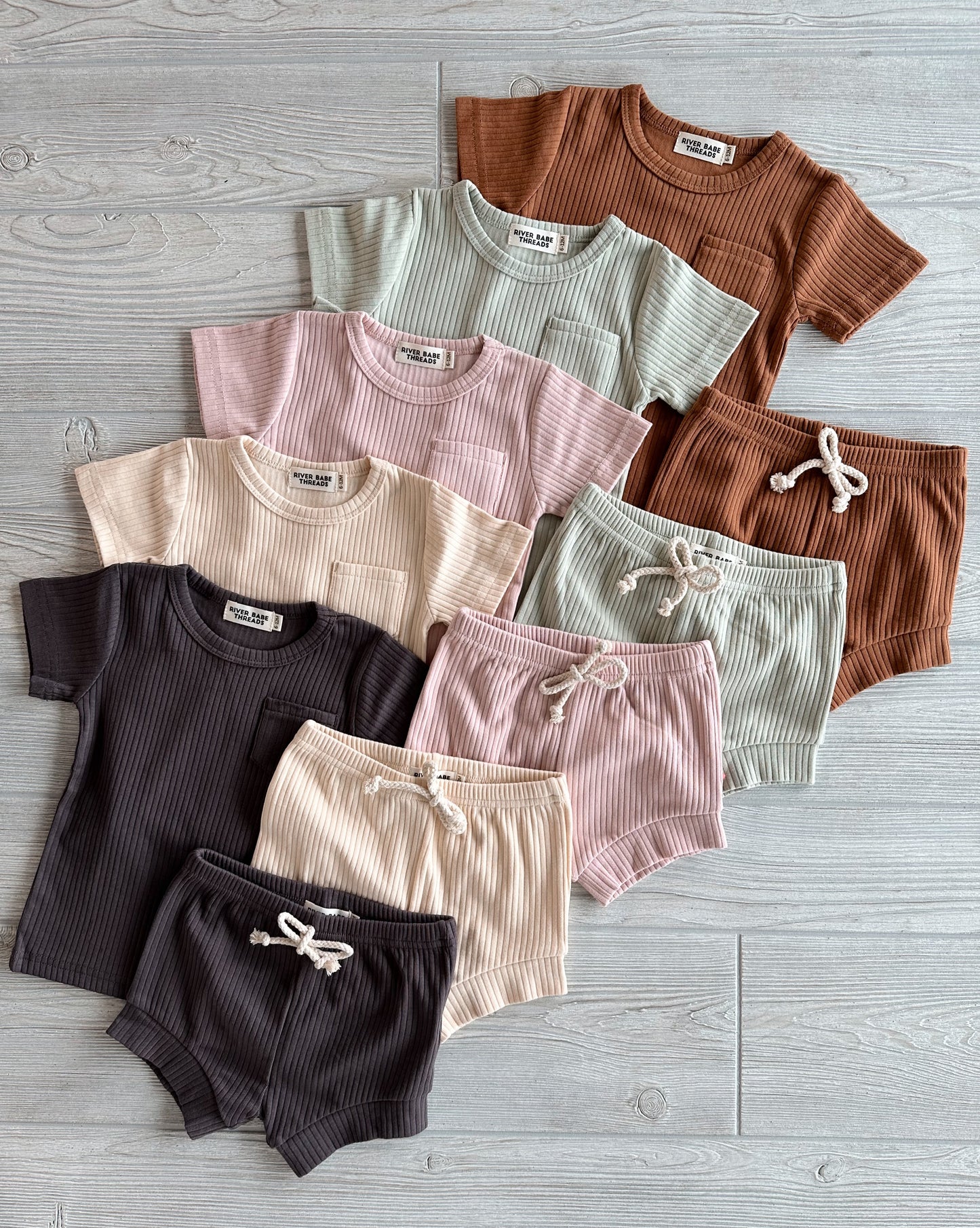 Pale Pink • Ribbed Shorty Set
