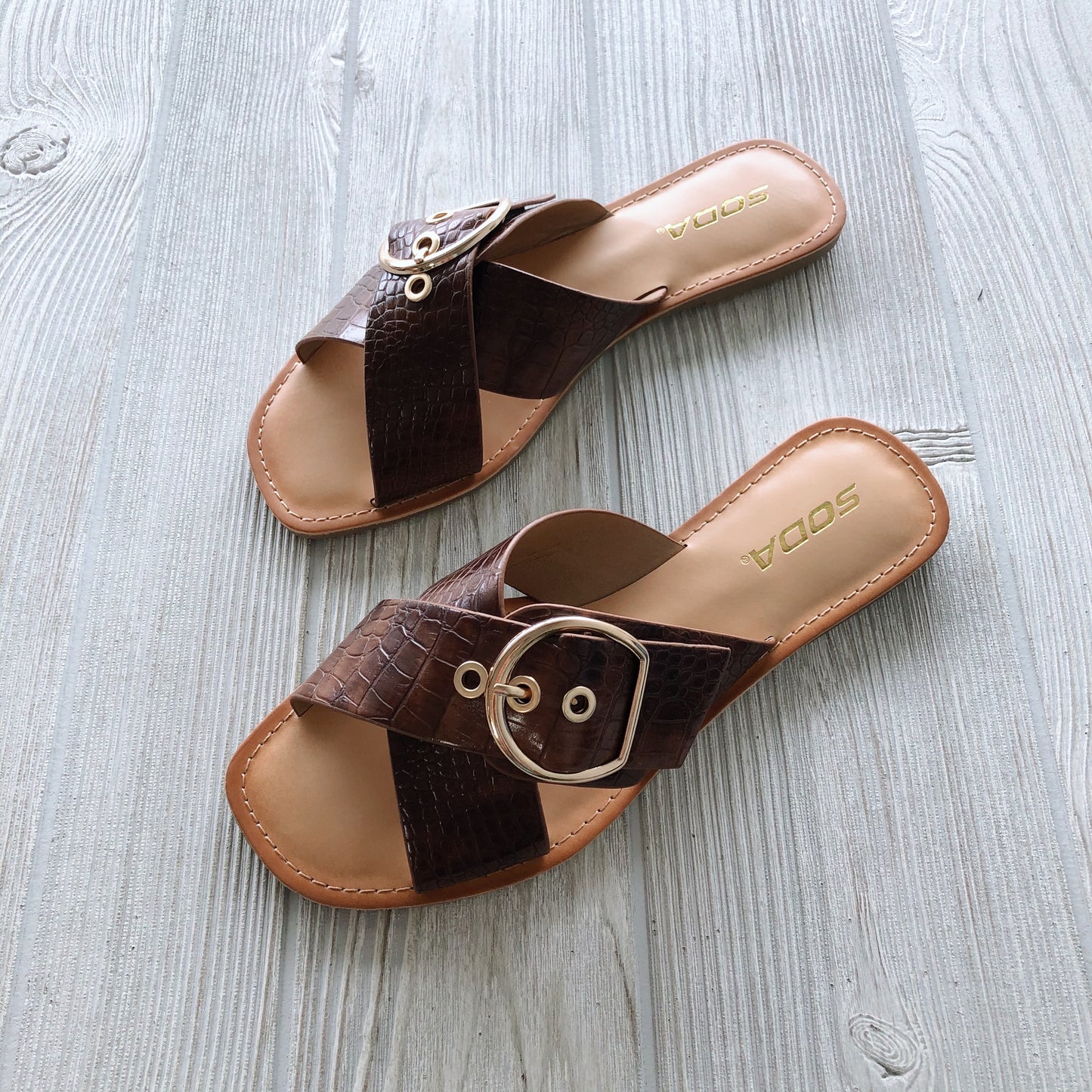 Buckle Sandal • Cognac or Black!
