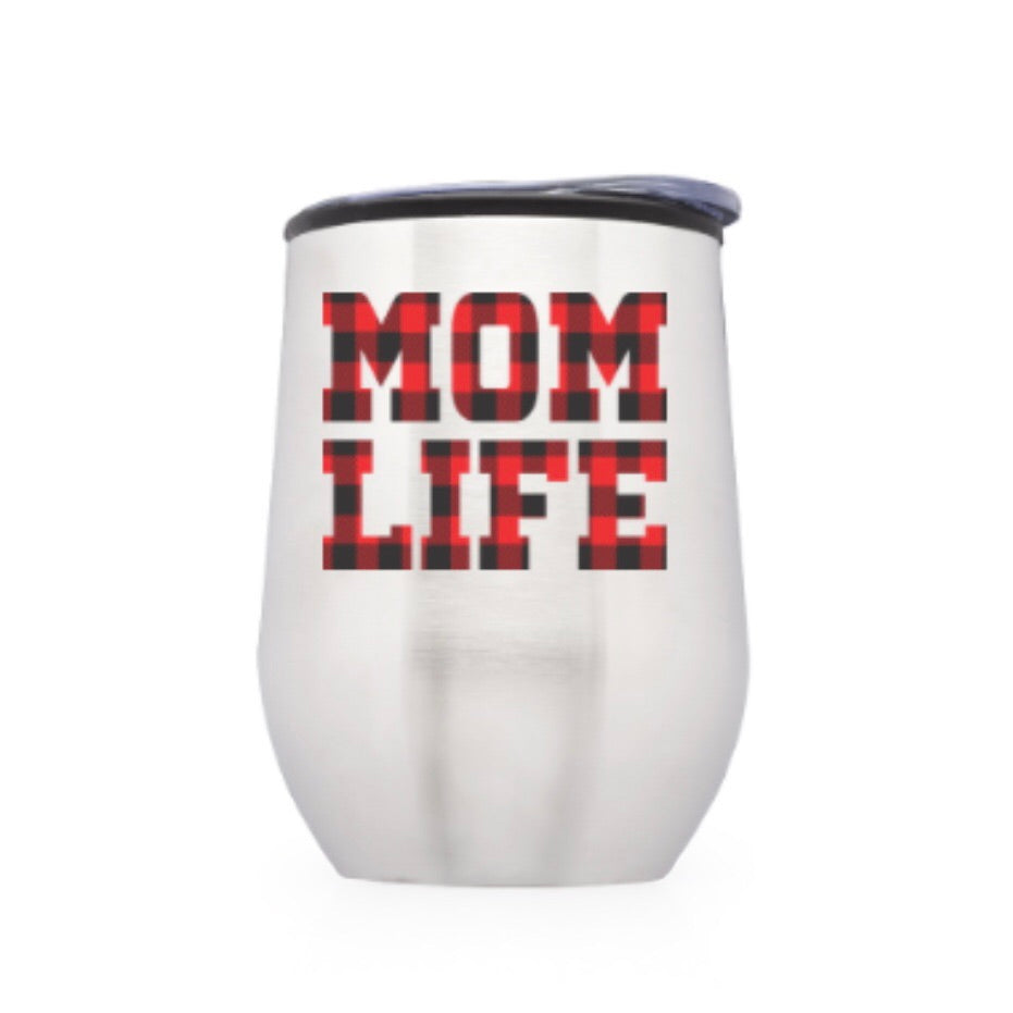 Mom Plaid • Wine Tumbler