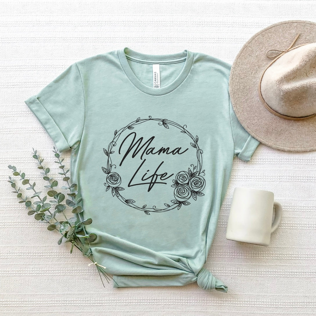 Mama Life • Dusty Blue Tee River Babe Threads