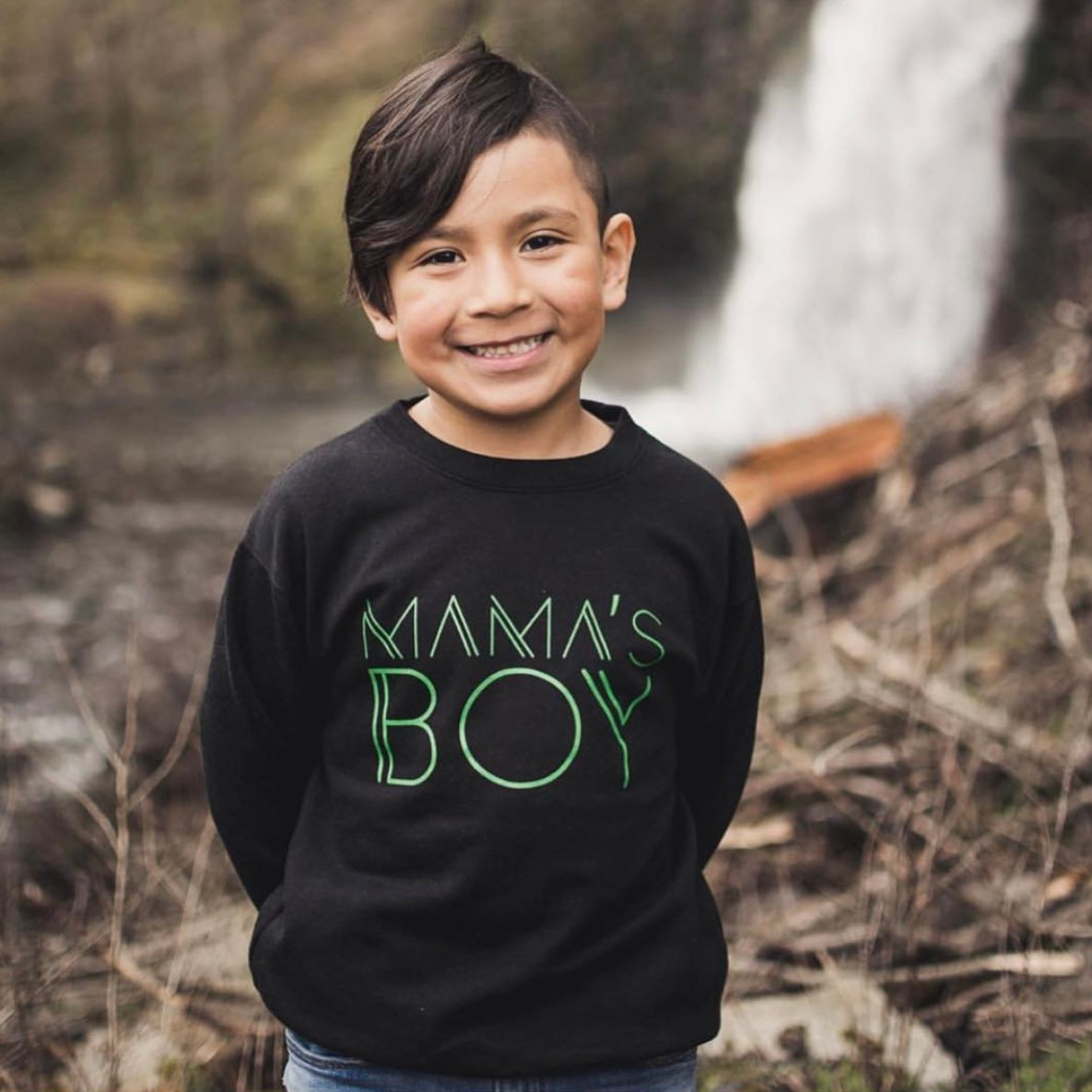 Mama's Boy Pullover • Black & Lime