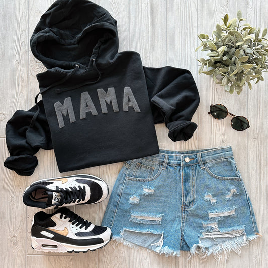 MAMA • Black Tonal Hoodie
