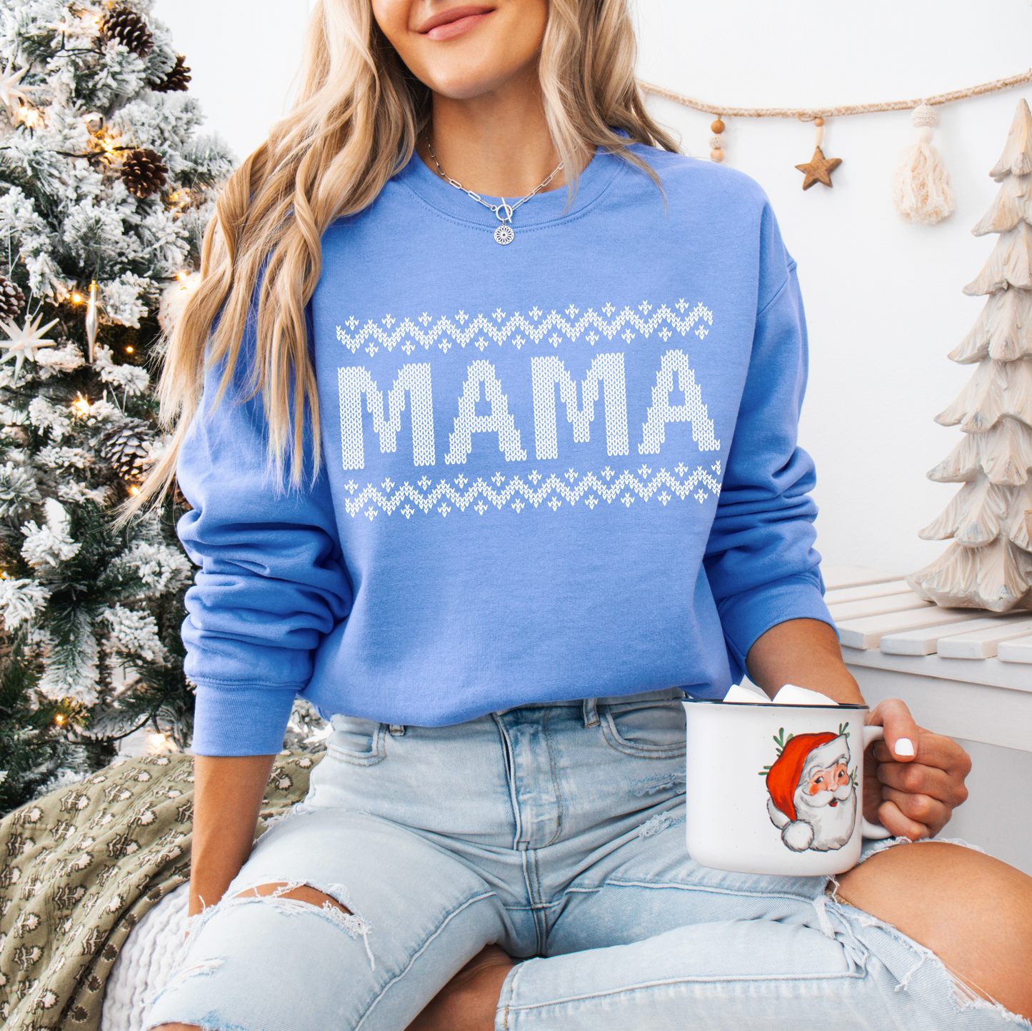 MAMA Sweater • Carolina Blue Pullover
