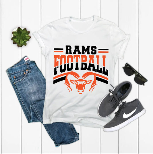 Rams Football • White Tee River Babe Threads