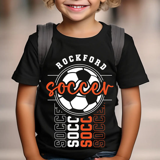 Soccer Vertical Print • Black Tee River Babe Threads