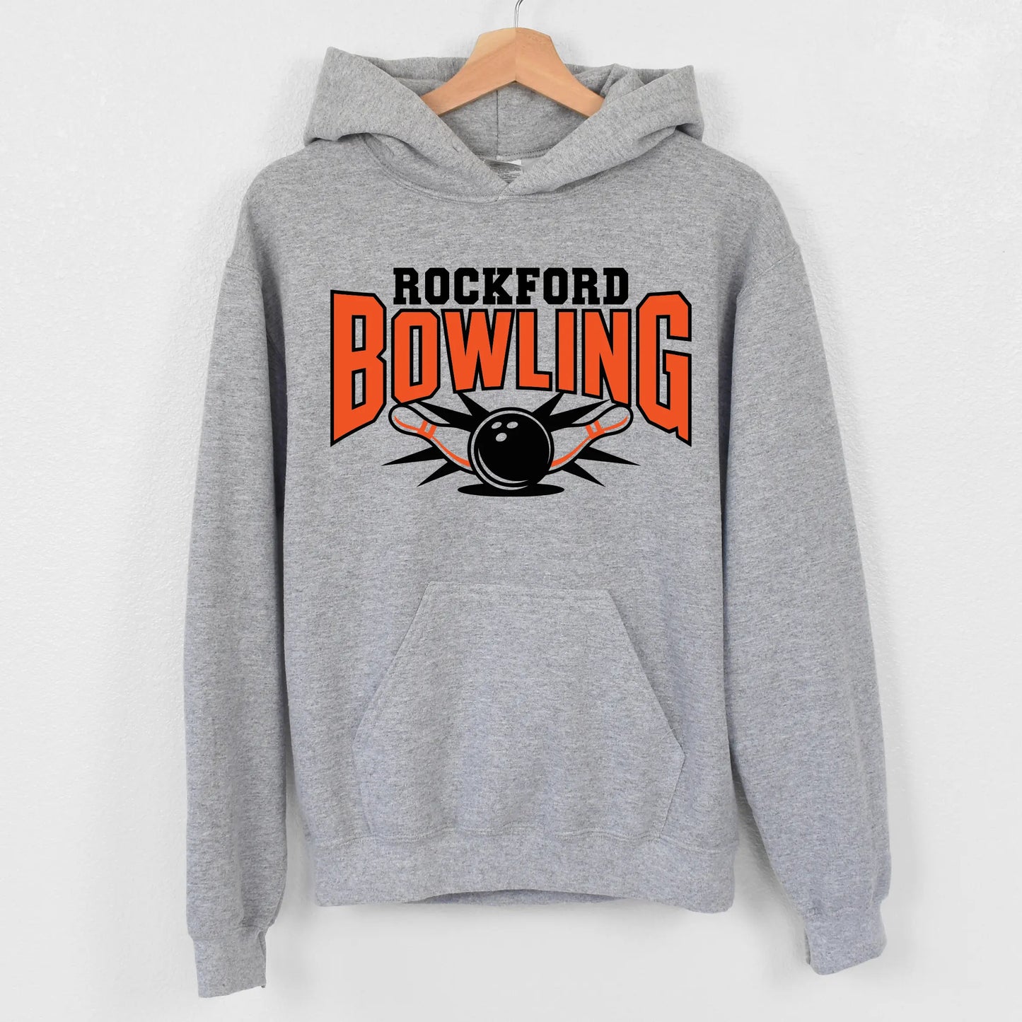 Rockford Bowling • Gray Hoodie River Babe Threads