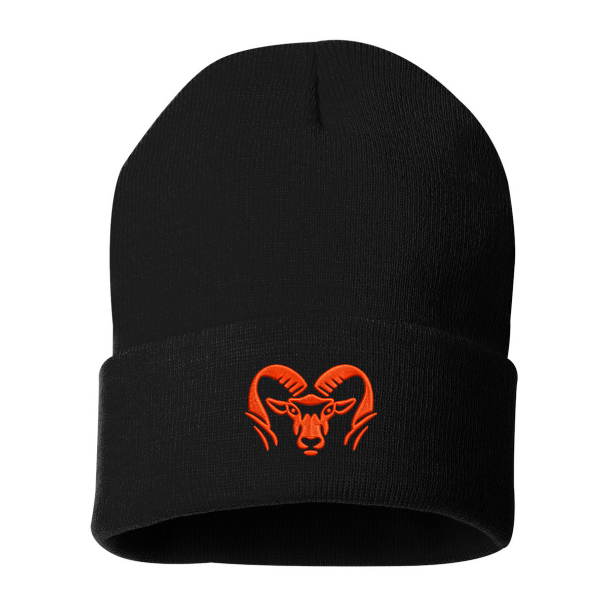 Rams • Black Beanie