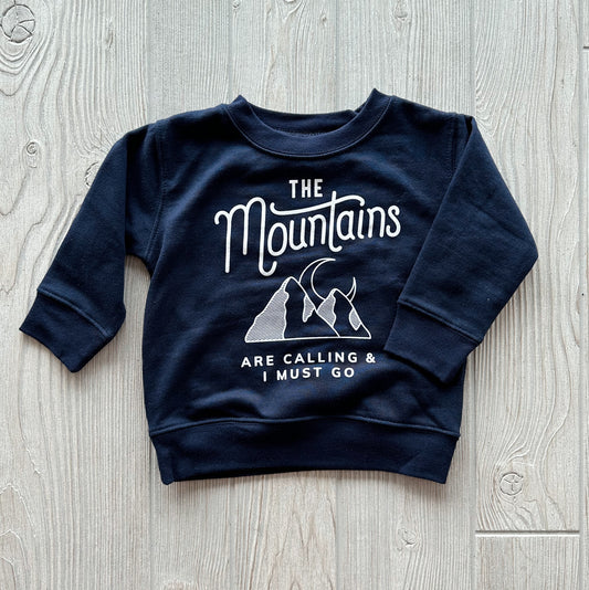 Mountains are Calling • Navy Kids Pullover