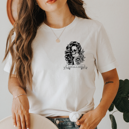 Tired Skelly • White Crew Tee
