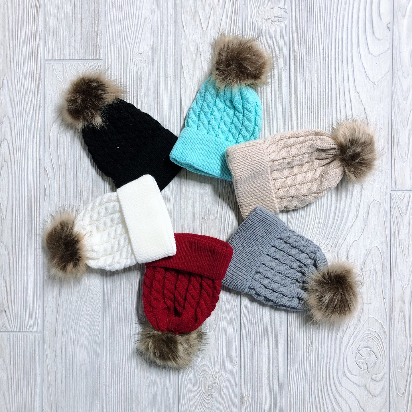 Cable Knit Pom Beanie • Infant