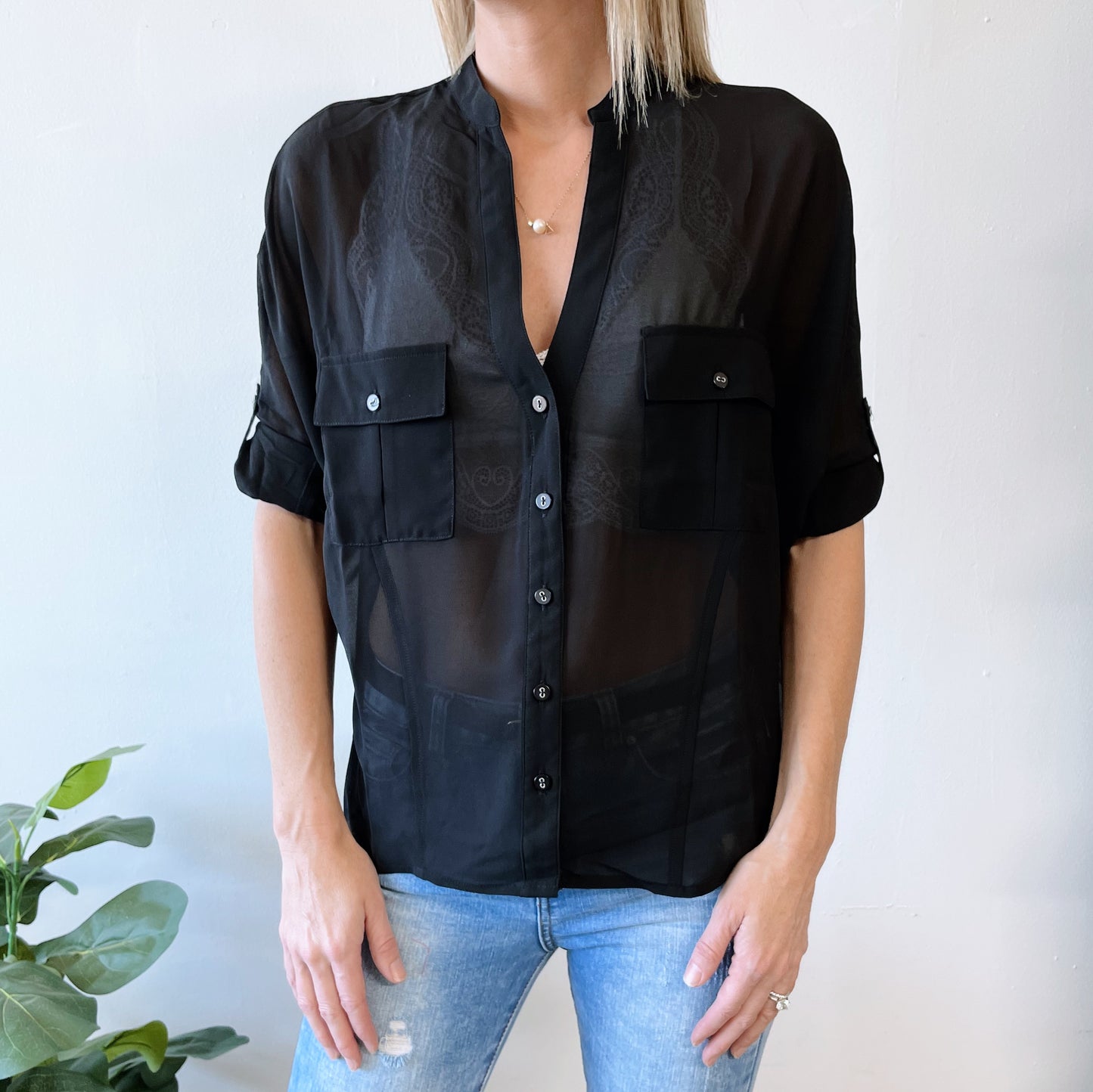 Sheer Button Down • More Colors!