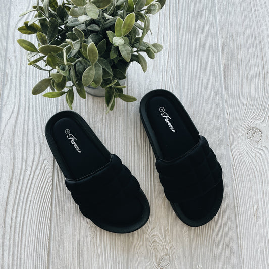 Halsey Slide Sandal • Black SIZE 5 & 5.5