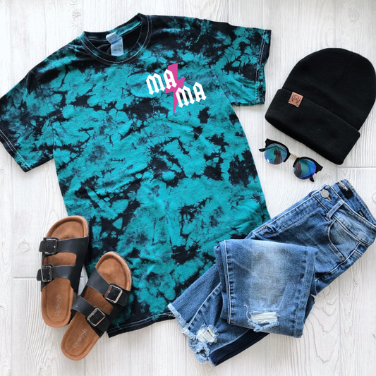 MA⚡︎MA Left Chest • Teal Tie-Dye