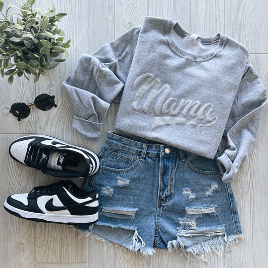 Mama Sporty • Gray Tonal Pullover