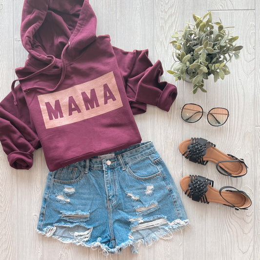 MAMA Box Shimmer • Maroon Hoodie