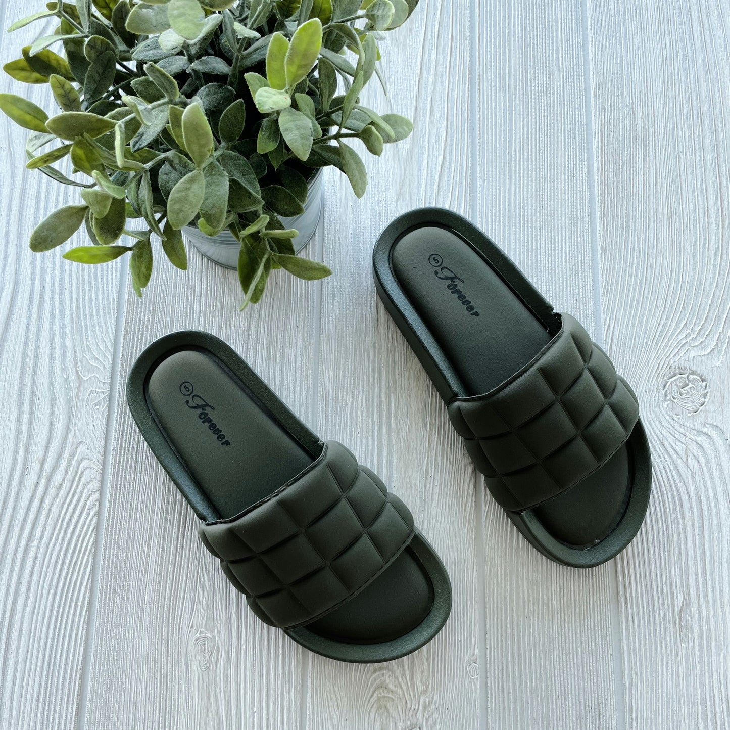 Halsey Slide Sandal • Olive SIZE 5 THRU 6.5