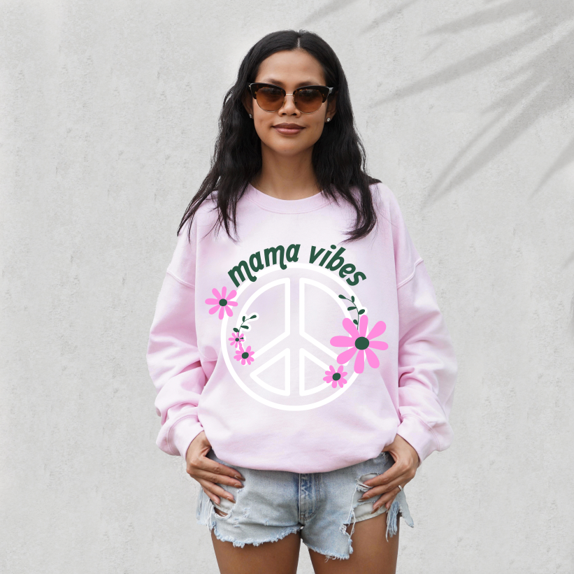 Mama Vibes • Pink Pullover