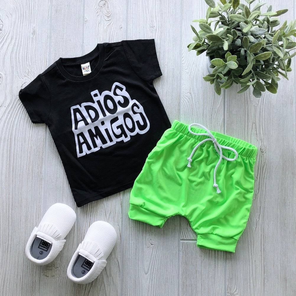 Neon Lime Green Shorts • Harem