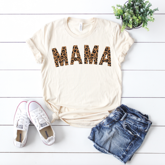 MAMA Cheetah • Cream Tee