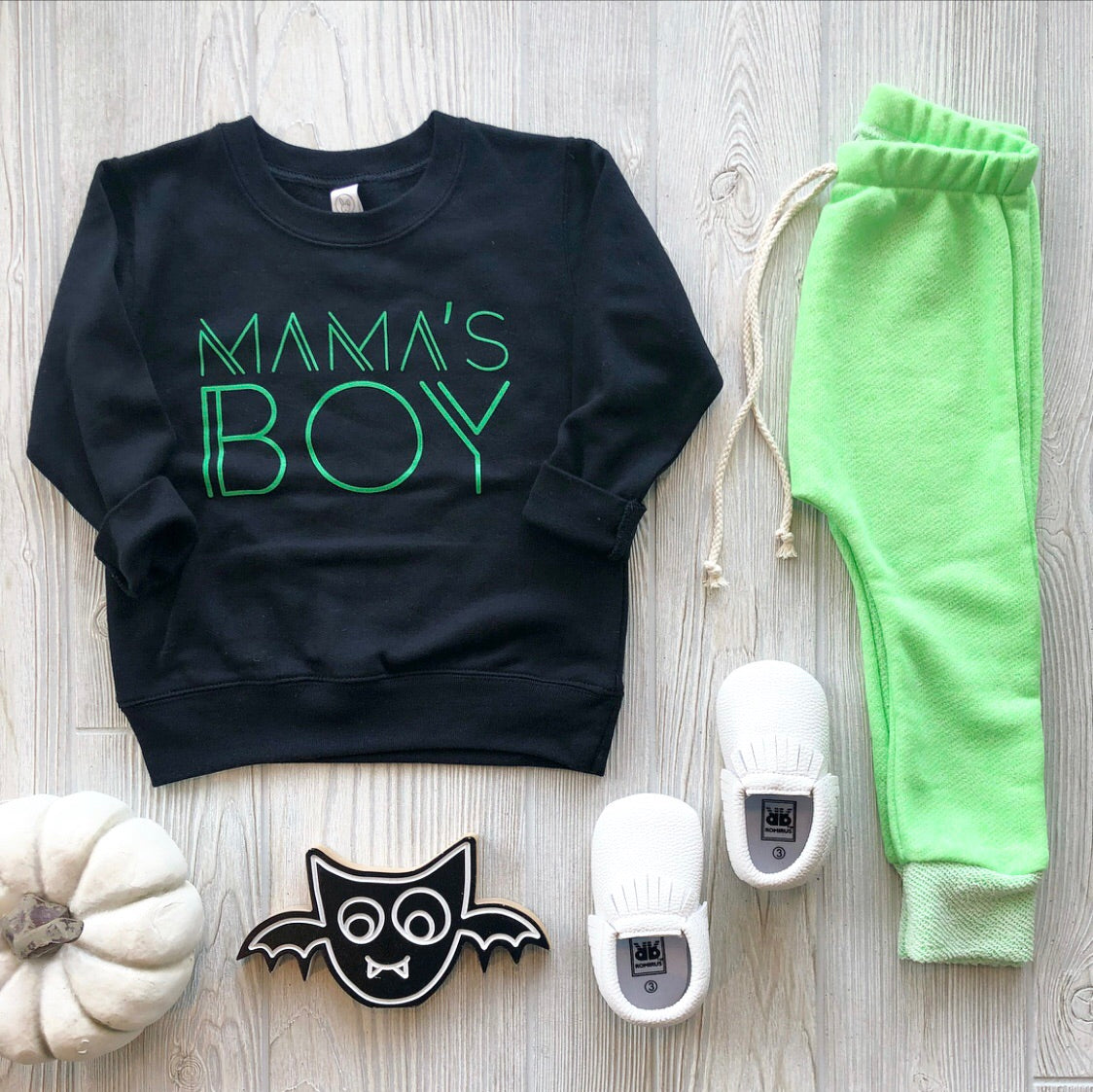 Mama's Boy Pullover • Black & Lime